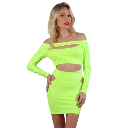 Loveshop dans le 63 La Gaterie Robe ajourée Wetlook fluo